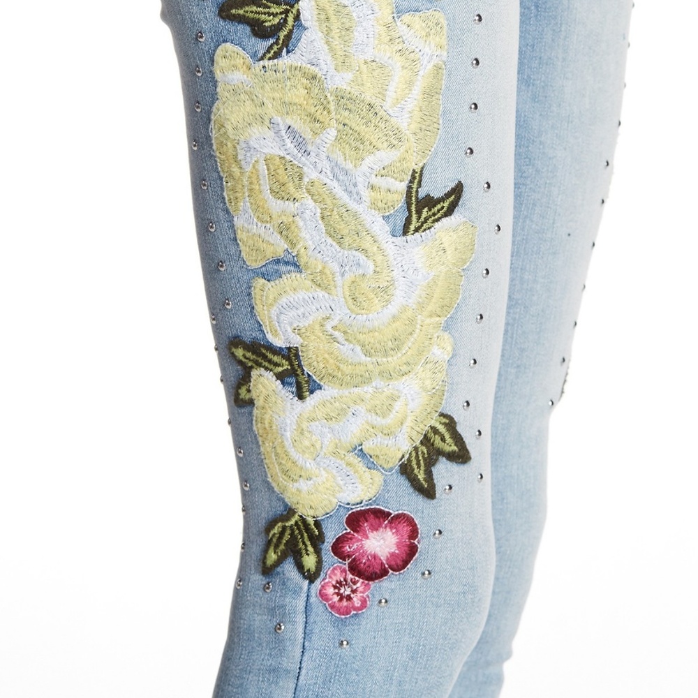 William Rast NEW Embroidered Studded Skinny Ankle Jeans Denim Womens NWT 🎉HP🎉 - Picture 9 of 10